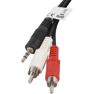 Lanberg Äänikaapeli - 1,5m Stereo 3,5mm 2x RCA - Musta Lanberg Äänikaapeli - 1,5m Stereo 3,5mm 2x RCA - Musta