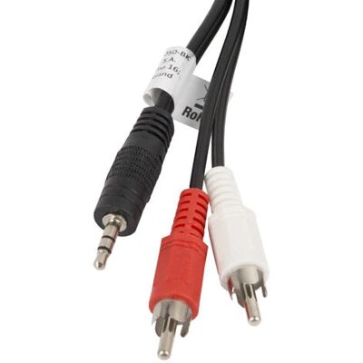 Lanberg Stereo-Audiokabel - 5m, 3,5mm auf 2 RCA - Schwarz Lanberg Stereo-Audiokabel - 5m, 3,5mm auf 2 RCA - Schwarz