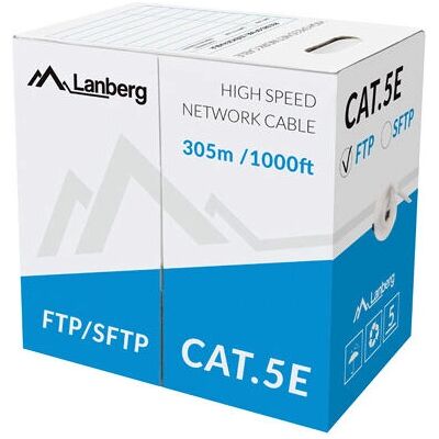 Kabel sieciowy Lanberg LCF5-11CC-0305-S szary 305m Cat5e F/UTP Kabel sieciowy Lanberg LCF5-11CC-0305-S szary 305m Cat5e F/UTP