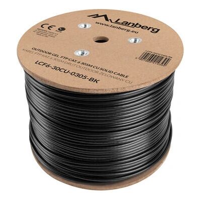 Kabel sieciowy Lanberg LCF6-30CU-0305-BK 305m Czarny - Cat6 Kabel sieciowy Lanberg LCF6-30CU-0305-BK 305m Czarny - Cat6