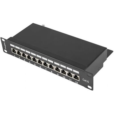 Lanberg PPF6-9012-B Panel Połączeń - Rack, Cat 6, Ekranowany - 12 RJ-45 Lanberg PPF6-9012-B Panel Połączeń - Rack, Cat 6, Ekranowany - 12 RJ-45