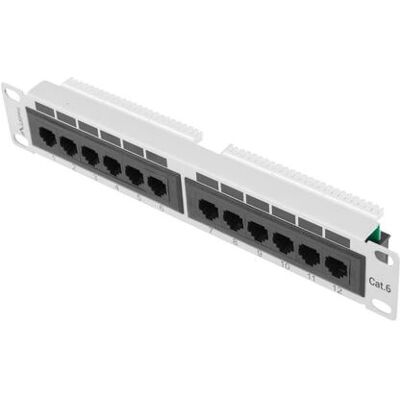 Lanberg PPU6-9012-S 12-portowy patch panel kategorii 6 do racka Lanberg PPU6-9012-S 12-portowy patch panel kategorii 6 do racka
