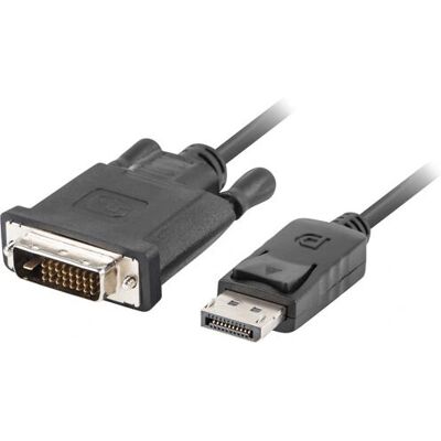 Cavo DisplayPort a DVI-D Lanberg - 1m - Nero - Adattatore video Cavo DisplayPort a DVI-D Lanberg - 1m - Nero - Adattatore video