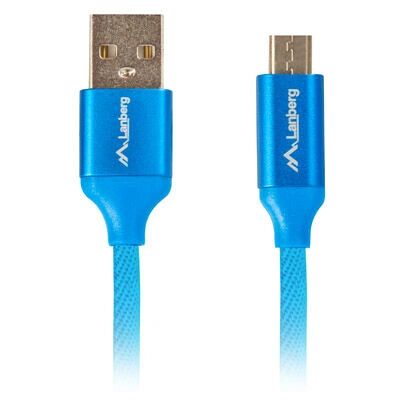 Câble USB Lanberg Micro-USB A à USB A Bleu 1,8 m Câble USB Lanberg Micro-USB A à USB A Bleu 1,8 m