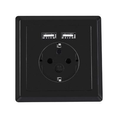 Lanberg AC-WS01-USB2-F-B - Pistorasia 2 USB A-portilla - Musta Lanberg AC-WS01-USB2-F-B - Pistorasia 2 USB A-portilla - Musta