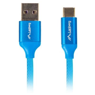Câble USB Lanberg 1,8 m Bleu - USB Type-C & A - Quick Charge 3.0 - Publicité Câble USB Lanberg 1,8 m Bleu - USB Type-C & A - Quick Charge 3.0 - Publicité