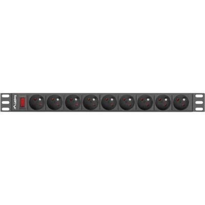 Lanberg - PDU-09E-0300-BK - 9 uttag - 1U 19 tum - PDU Lanberg - PDU-09E-0300-BK - 9 uttag - 1U 19 tum - PDU