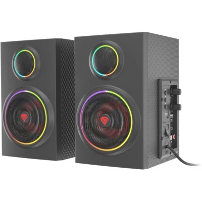 Haut-parleurs PC Bluetooth Genesis Helium 300 BT - 24W, 2.0, Noir - Publicité Haut-parleurs PC Bluetooth Genesis Helium 300 BT - 24W, 2.0, Noir - Publicité