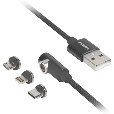 Lanberg USB-kabel - 1m, Svart, 3-i-1 Lanberg USB-kabel - 1m, Svart, 3-i-1
