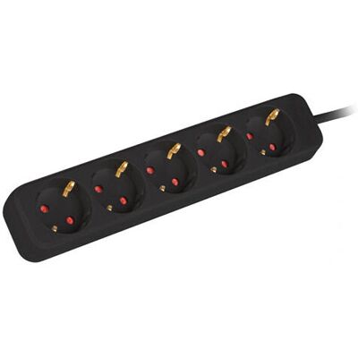 Lanberg Verlängerungskabel - 5 Steckdosen, 3m, Indoor, Schwarz Lanberg Verlängerungskabel - 5 Steckdosen, 3m, Indoor, Schwarz