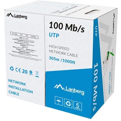 Câble réseau U/UTP vert 305 m Lanberg LCU5-10CC-0305-G - Publicité Câble réseau U/UTP vert 305 m Lanberg LCU5-10CC-0305-G - Publicité