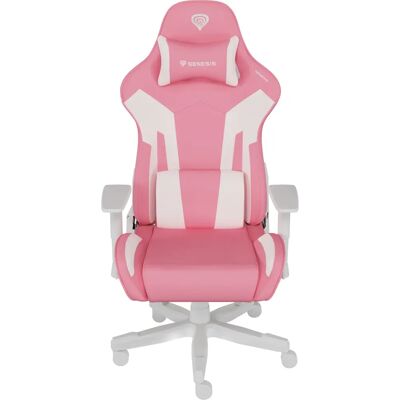 Cadeira de jogos Genesis Nitro 710 - Ergonômica, Branca/Rosa Cadeira de jogos Genesis Nitro 710 - Ergonômica, Branca/Rosa
