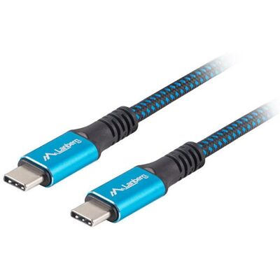 Câble USB-C Lanberg 50cm Noir Bleu USB4 8K Charge rapide Câble USB-C Lanberg 50cm Noir Bleu USB4 8K Charge rapide
