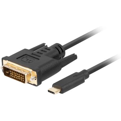 Adapter USB-C na DVI-D 3m firmy Lanberg - Czarny - Kabel wideo Adapter USB-C na DVI-D 3m firmy Lanberg - Czarny - Kabel wideo
