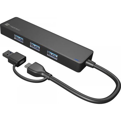 NATEC Mayfly USB-Hub - 4 Ports, USB-A & C, 5 Gbps NATEC Mayfly USB-Hub - 4 Ports, USB-A & C, 5 Gbps