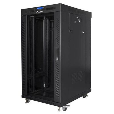 Armadio rack Lanberg 22U - Nero, Confezione piatta, Porta in vetro Armadio rack Lanberg 22U - Nero, Confezione piatta, Porta in vetro