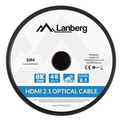 Kabel HDMI Lanberg 10 m V2.1 Czarny Kabel HDMI Lanberg 10 m V2.1 Czarny
