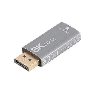 Adapter Lanberg DisplayPort HDMI 8K Srebrny Adapter Lanberg DisplayPort HDMI 8K Srebrny