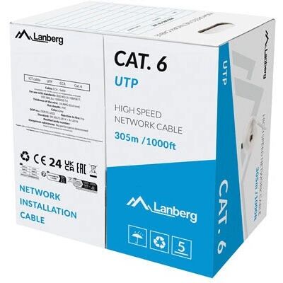Lanberg LCU6-15CC-0305-S Câble réseau Cat6 U/UTP 305 m gris - Publicité Lanberg LCU6-15CC-0305-S Câble réseau Cat6 U/UTP 305 m gris - Publicité