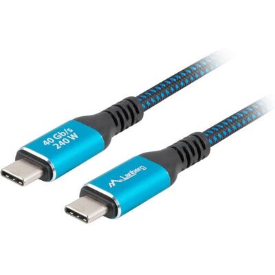 Kabel USB Lanberg - 1,5 m, USB 3.2 Gen 2, 240W, Czarny/Niebieski - Kabel USB Kabel USB Lanberg - 1,5 m, USB 3.2 Gen 2, 240W, Czarny/Niebieski - Kabel USB
