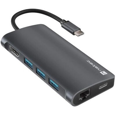 Natec NMP-2162 Laptop Dock - Grau - USB-C 8-in-1 Natec NMP-2162 Laptop Dock - Grau - USB-C 8-in-1