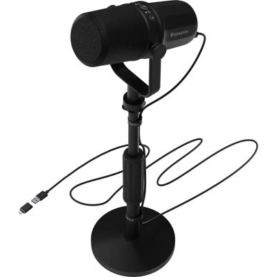 Genesis Radium 750D - Microphone cardioïde dynamique - avec support Genesis Radium 750D - Microphone cardioïde dynamique - avec support