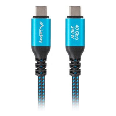 Lanberg USB-kabel - 0,5m USB4 Gen 2x2 Svart, Blå Lanberg USB-kabel - 0,5m USB4 Gen 2x2 Svart, Blå