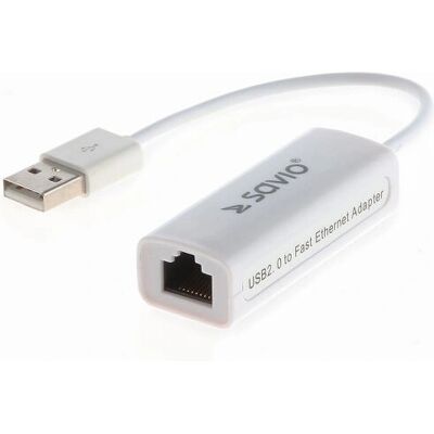 Savio CL-24 USB auf RJ-45 Netzwerkadapter - Weiß Savio CL-24 USB auf RJ-45 Netzwerkadapter - Weiß