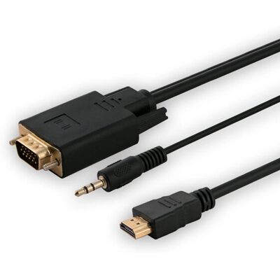 Adapter HDMI VGA Savio CL-104 - 1,8m - Czarny - Wideo i Audio Adapter HDMI VGA Savio CL-104 - 1,8m - Czarny - Wideo i Audio