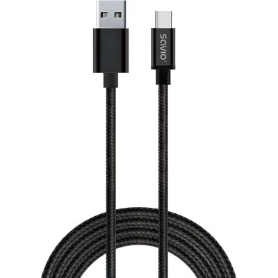 Savio CL-129 USB Kabel - 2m - USB 2.0, USB A zu USB C, Schwarz Savio CL-129 USB Kabel - 2m - USB 2.0, USB A zu USB C, Schwarz