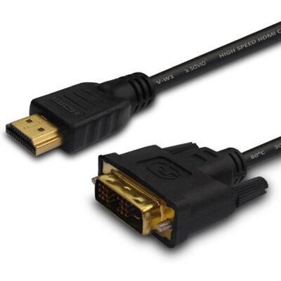 Savio CL-139 Video Kabeladapter - 1,8 m DVI-A HDMI Typ A Schwarz Savio CL-139 Video Kabeladapter - 1,8 m DVI-A HDMI Typ A Schwarz