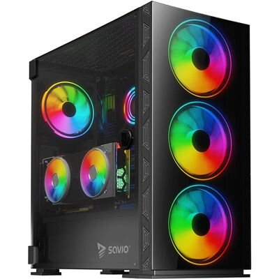 Savio Prime X1 ARGB Hartowany Szklany - Obudowa PC - Średni Wieża Savio Prime X1 ARGB Hartowany Szklany - Obudowa PC - Średni Wieża