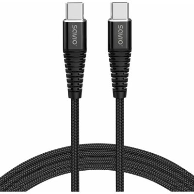 Savio CL-160 USB-Kabel - 2 m, USB 2.0, USB-C - Schwarz Savio CL-160 USB-Kabel - 2 m, USB 2.0, USB-C - Schwarz