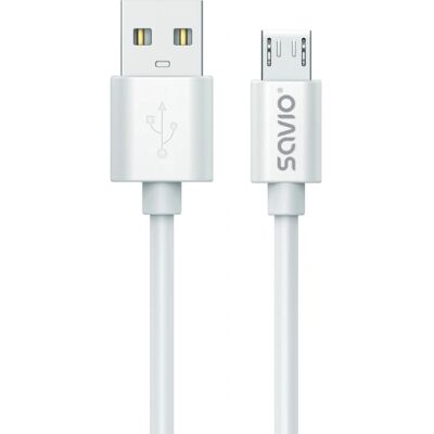 Savio 3 m USB 2.0 USB A - Micro USB Weiß Kabel Savio 3 m USB 2.0 USB A - Micro USB Weiß Kabel