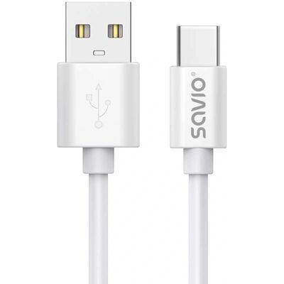 Savio 3m USB A auf USB C Weiß Kabel - USB 2.0 Savio 3m USB A auf USB C Weiß Kabel - USB 2.0