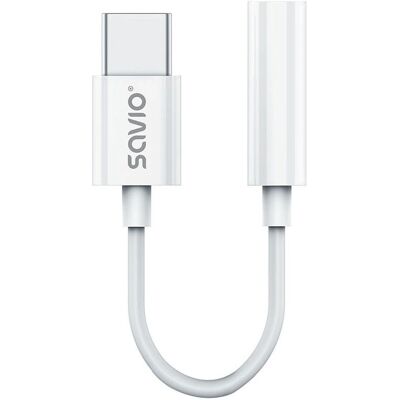 Câble Audio Savio AK-51 - 11cm - Adaptateur USB-C à 3,5mm - Publicité Câble Audio Savio AK-51 - 11cm - Adaptateur USB-C à 3,5mm - Publicité