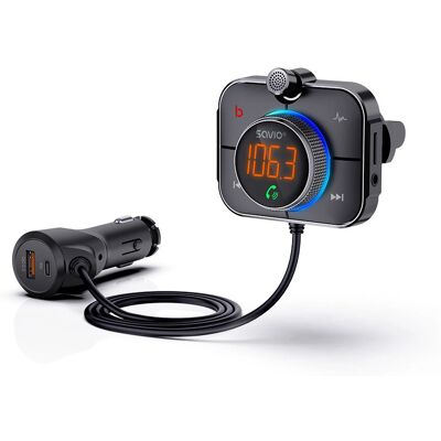 Savio TR-14 Bluetooth FM Transmiter - Odtwarzacz MP3 i Ładowarka samochodowa Savio TR-14 Bluetooth FM Transmiter - Odtwarzacz MP3 i Ładowarka samochodowa
