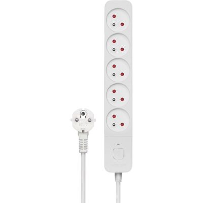 Multiprise 5 prises 3M blanche Savio LZ-09 - Power Strip - Publicité Multiprise 5 prises 3M blanche Savio LZ-09 - Power Strip - Publicité