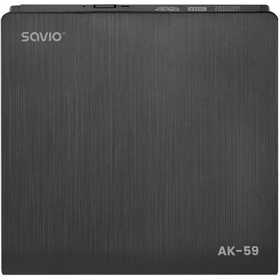 Savio AK-59 Externer schlanker optischer Laufwerk - USB-C/USB-A - Schwarz Savio AK-59 Externer schlanker optischer Laufwerk - USB-C/USB-A - Schwarz