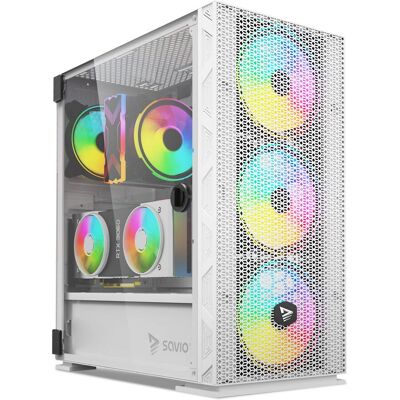 Savio Raptor X1 ARGB Weiß Computergehäuse - ATX Semi-tower Savio Raptor X1 ARGB Weiß Computergehäuse - ATX Semi-tower