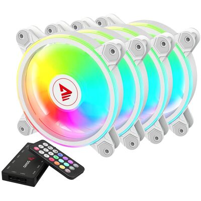 Savio Weiß 4er-Pack 120mm ARGB Lüfter - Computer Kühlersystem Savio Weiß 4er-Pack 120mm ARGB Lüfter - Computer Kühlersystem