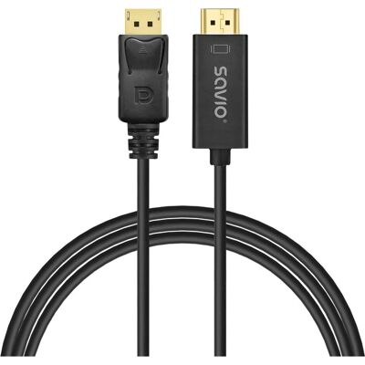 Savio CL-183 DisplayPort auf HDMI Adapterkabel - 1,5 m Savio CL-183 DisplayPort auf HDMI Adapterkabel - 1,5 m