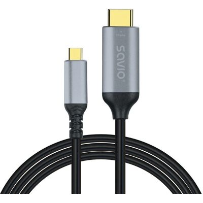 Kabel USB-C do HDMI Savio - Wysoka jakość, 3M, Miedź Kabel USB-C do HDMI Savio - Wysoka jakość, 3M, Miedź