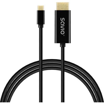 Savio CL-191 USB-Kabel - 2m - Schwarz - USB-C auf HDMI - Produkttyp Savio CL-191 USB-Kabel - 2m - Schwarz - USB-C auf HDMI - Produkttyp