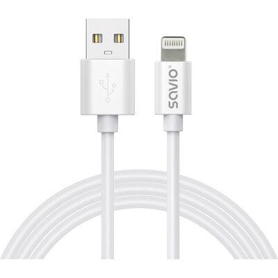 SAVIO CL-192 USB Kabel - 1 m - Weiß - USB A auf Lightning SAVIO CL-192 USB Kabel - 1 m - Weiß - USB A auf Lightning