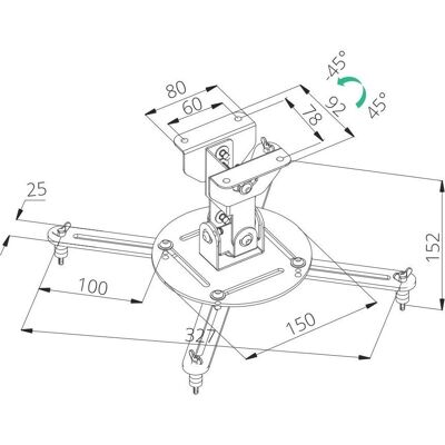 Support de plafond pour projecteur TB-M51 - 10kg, 15,2cm - Montage au plafond - Publicité Support de plafond pour projecteur TB-M51 - 10kg, 15,2cm - Montage au plafond - Publicité