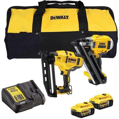 DeWalt DCK2046P2 18V XR Cordless Lithium-Ion Brushless Nailer Twin Kit - Cordless Nailer Kit DeWalt DCK2046P2 18V XR Cordless Lithium-Ion Brushless Nailer Twin Kit - Cordless Nailer Kit