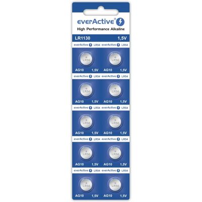 Baterias EverActive LR1130 LR54 - Pack de 10 Baterias EverActive LR1130 LR54 - Pack de 10