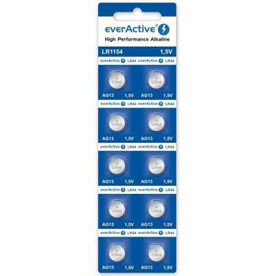EverActive LR44 LR1154 G13 Alkaline Paristot - 10 kappaleen pakkaus EverActive LR44 LR1154 G13 Alkaline Paristot - 10 kappaleen pakkaus