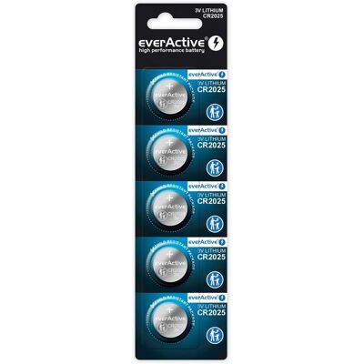 Everactive CR2025 Lithium Knopfzelle - 5er Pack Everactive CR2025 Lithium Knopfzelle - 5er Pack